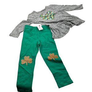 Cat And Jack Girl's Size 2T Dress And Pant Set Long Sleeve St. Patrick's New